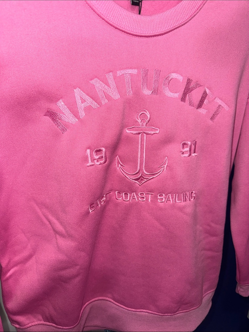 NWT Girls Nantucket Pink Nautical Sweatshirt | Anchor Graphic - Picture 5 of 14
